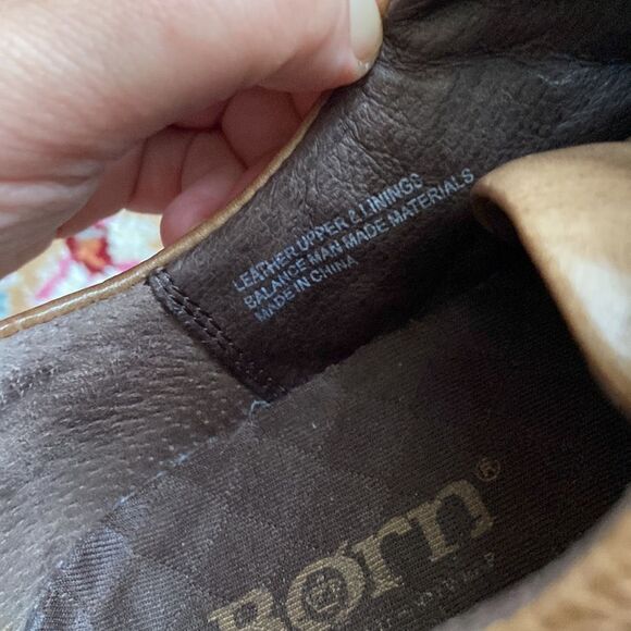 Born SOTO Brown Leather Suede Casual Quilted Lace up Sneakers Shoes - Picture 9 of 14